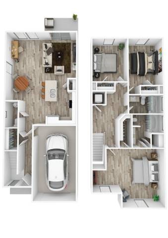 Floor plan for 3 beds, 2.5 baths, 1478 sqft